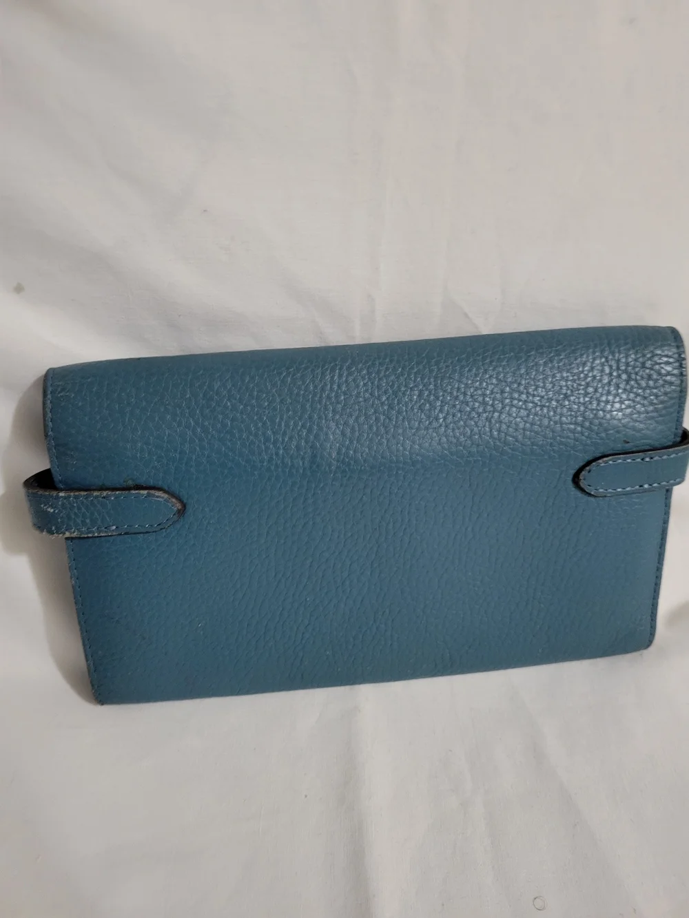 Pebbled Leather Fashion Clutch Wallet - Blue